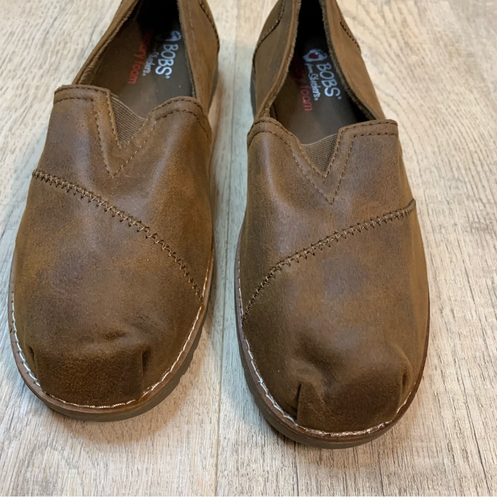 Skechers Women's BOBS brown slip-on memory foam loafers size 10 - Picture 2 of 7